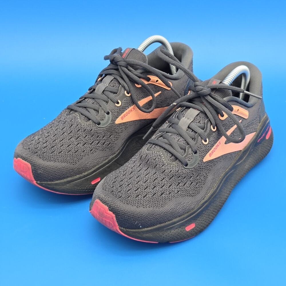 Brooks Ghost Max Women's 9.5 Black/Papaya/Raspberry Running Walking High Cushion - Picture 2 of 11
